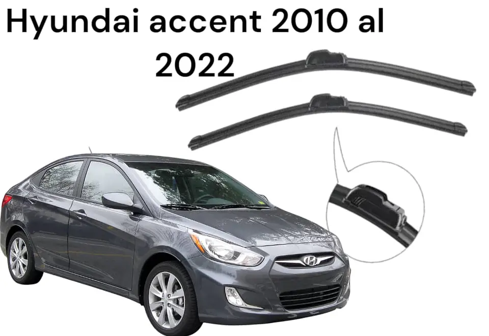 X2 PLUMILLAS (LIMPIA PARABRISAS) - Hyundai accent 2010 al 2022 5