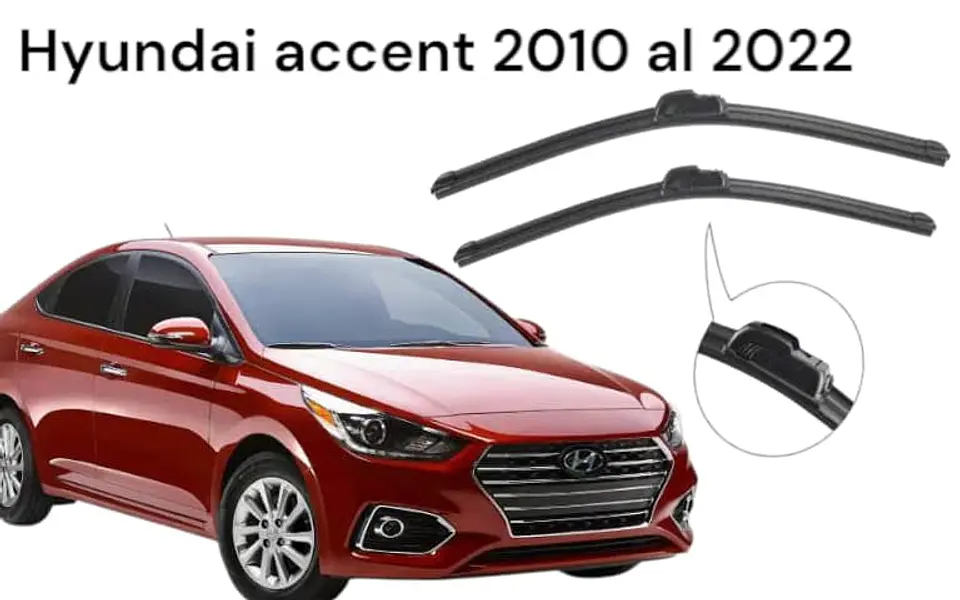 X2 PLUMILLAS (LIMPIA PARABRISAS) - Hyundai accent 2010 al 2022 6