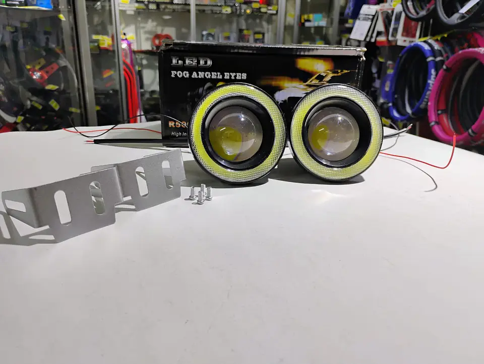 X2 Neblineros Led ojo de Ángel para autos, lámparas antiniebla 89mm 7