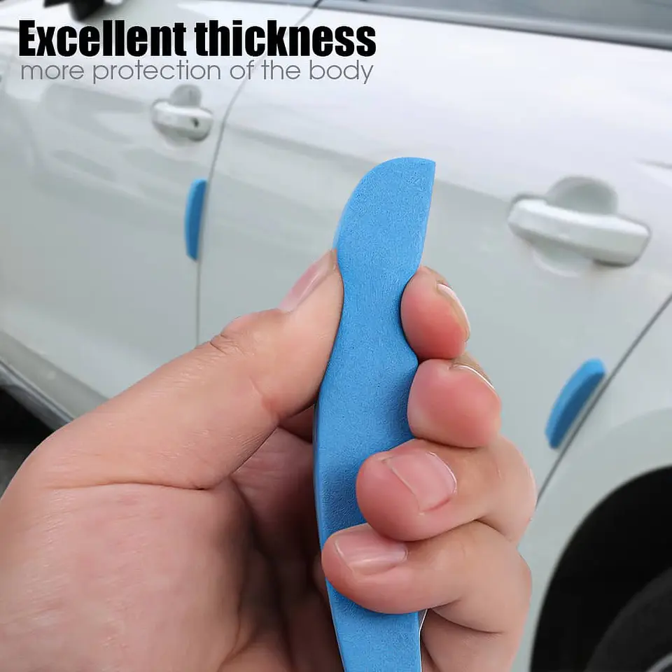 X4 tiras topes de puerta de goma Eva autoadhesivos protector - azul 9