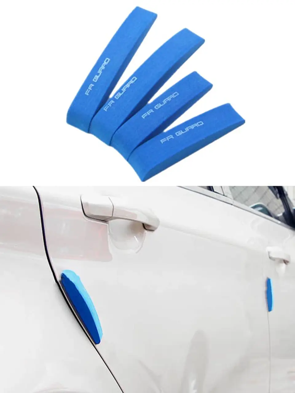 X4 tiras topes de puerta de goma Eva autoadhesivos protector - azul 13