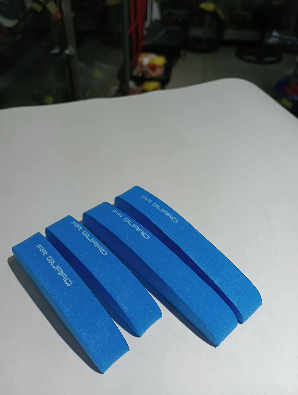 X4 tiras topes de puerta de goma Eva autoadhesivos protector - azul 19
