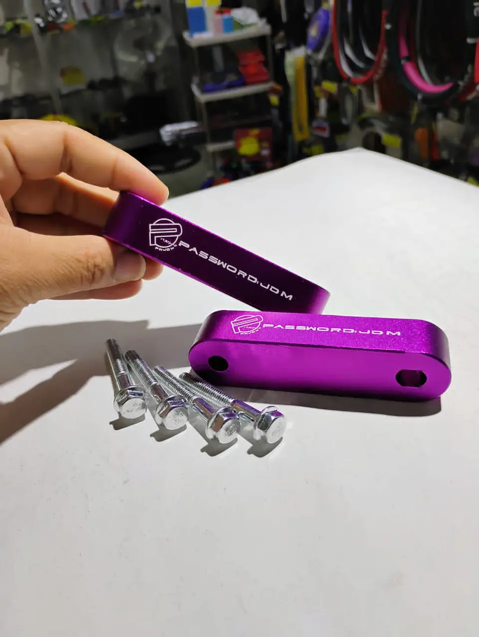 X2 juego de elevadores espaciadores de capó capot de aluminio lila 11