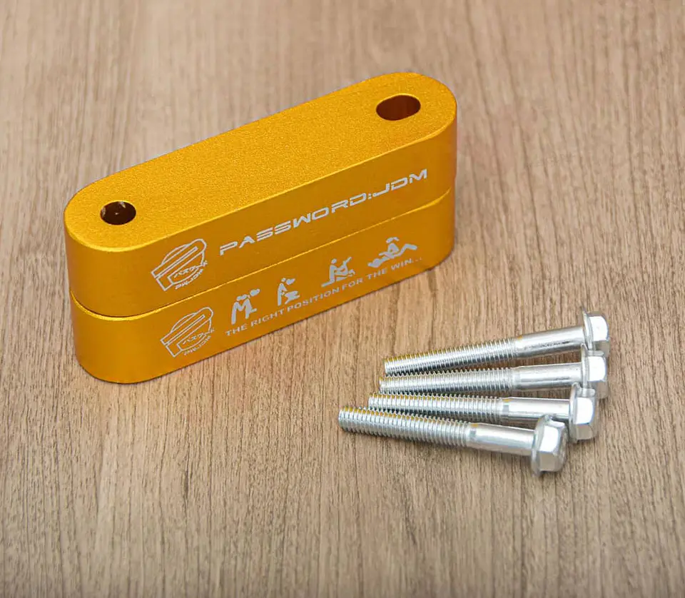 X2 elevadores espaciadores capó aluminio - Dorado 2