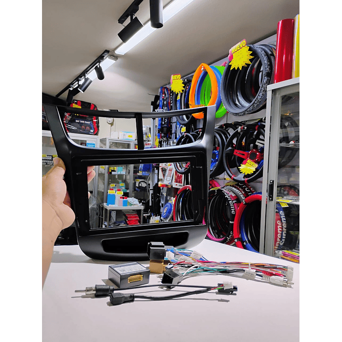 Adaptador Bisel + interface arnés Canbus y adaptador de antena de radio Android pantalla 9 pulgadas para Chevrolet New Sail 1