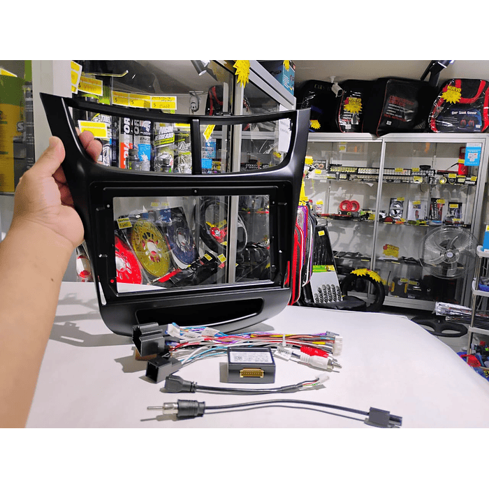 Adaptador Bisel + interface arnés Canbus y adaptador de antena de radio Android pantalla 9 pulgadas para Chevrolet New Sail 8