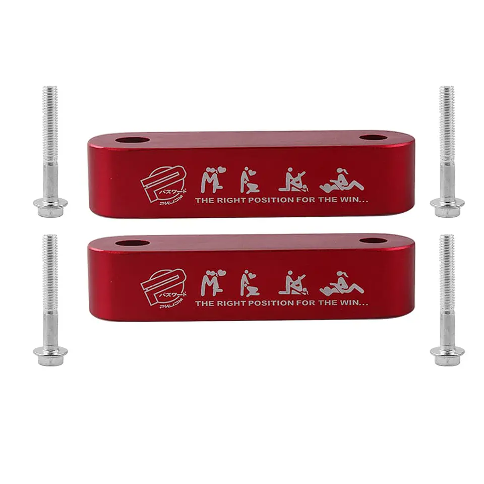X2 elevadores espaciadores capó aluminio - Rojo 2