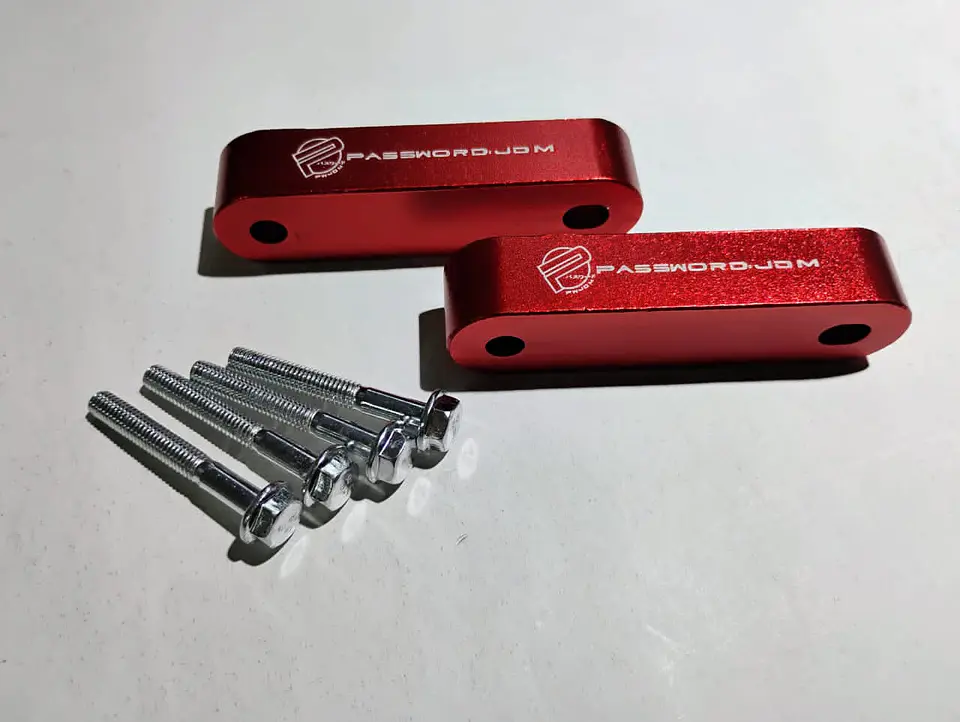 X2 elevadores espaciadores capó aluminio - Rojo 3