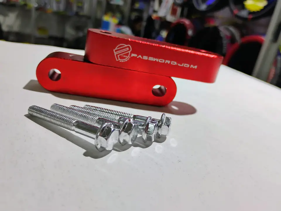 X2 elevadores espaciadores capó aluminio - Rojo 5