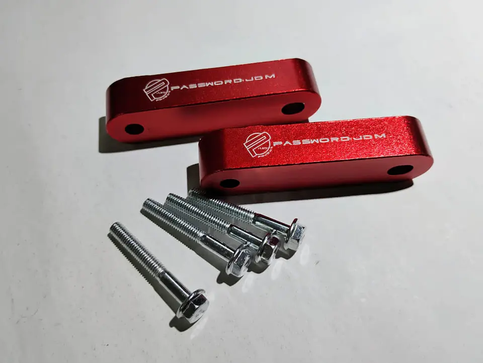 X2 elevadores espaciadores capó aluminio - Rojo 7