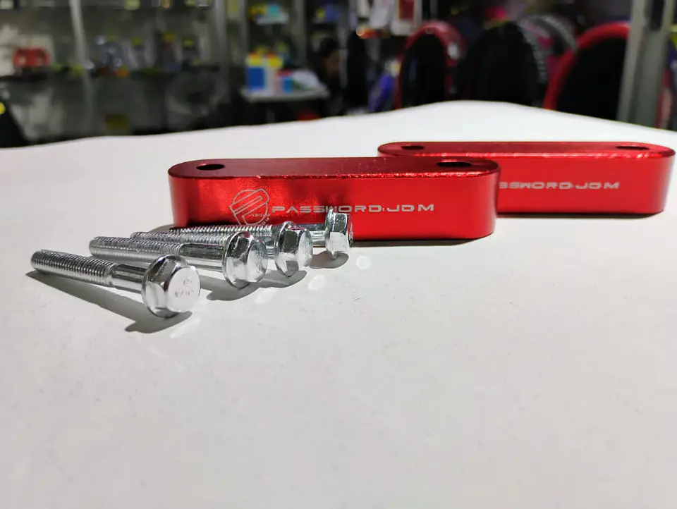 X2 elevadores espaciadores capó aluminio - Rojo 10