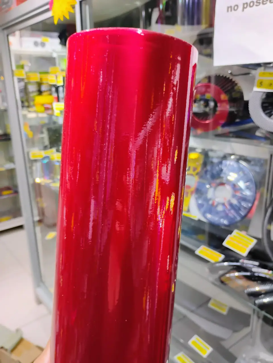 Papel vinilo adhesivo decorativo para wrapping de autos rojo candi 13