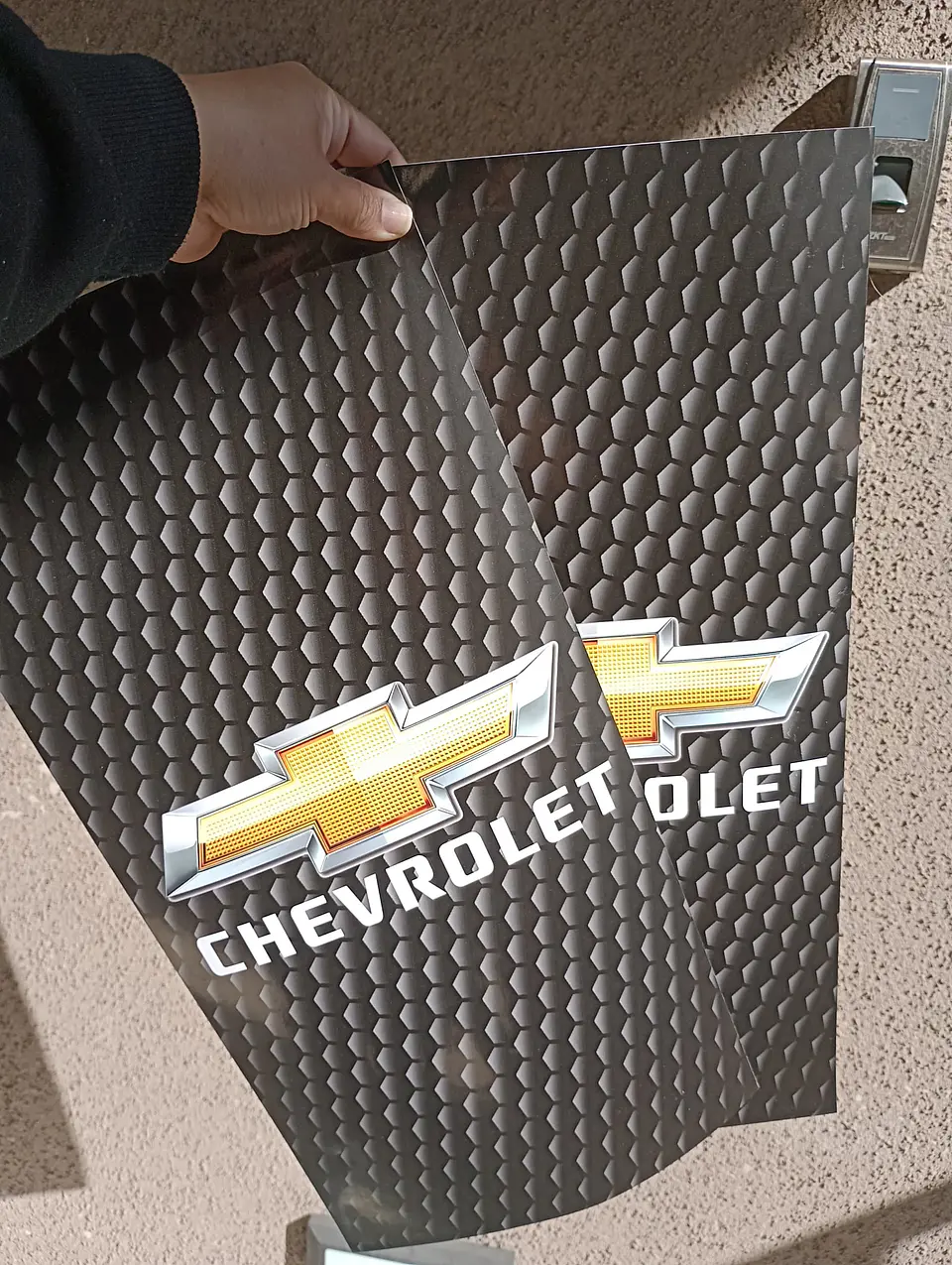 X2 pegatinas sticker adhesivos de Chevrolet carbono para pilares 2