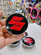 Set X4 Tapa centro de Llantas de autos Suzuki negro con rojo - Miniatura 12