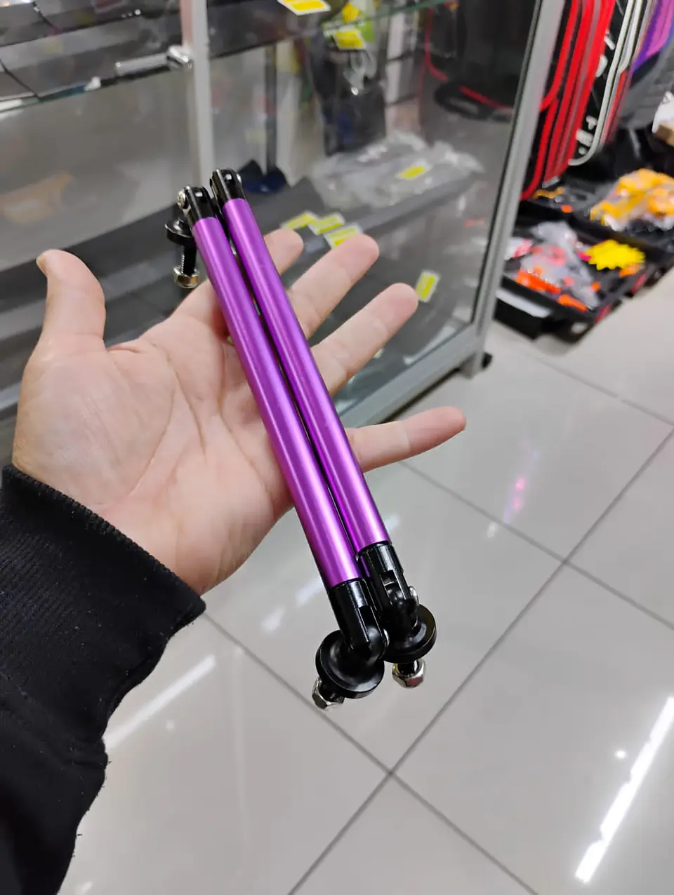 X2 Barras soporte Lip Bumper del/tras aluminio 19cm - Morado 2