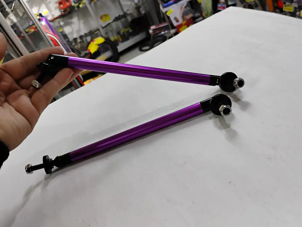 X2 Barras soporte Lip Bumper del/tras aluminio 19cm - Morado 3