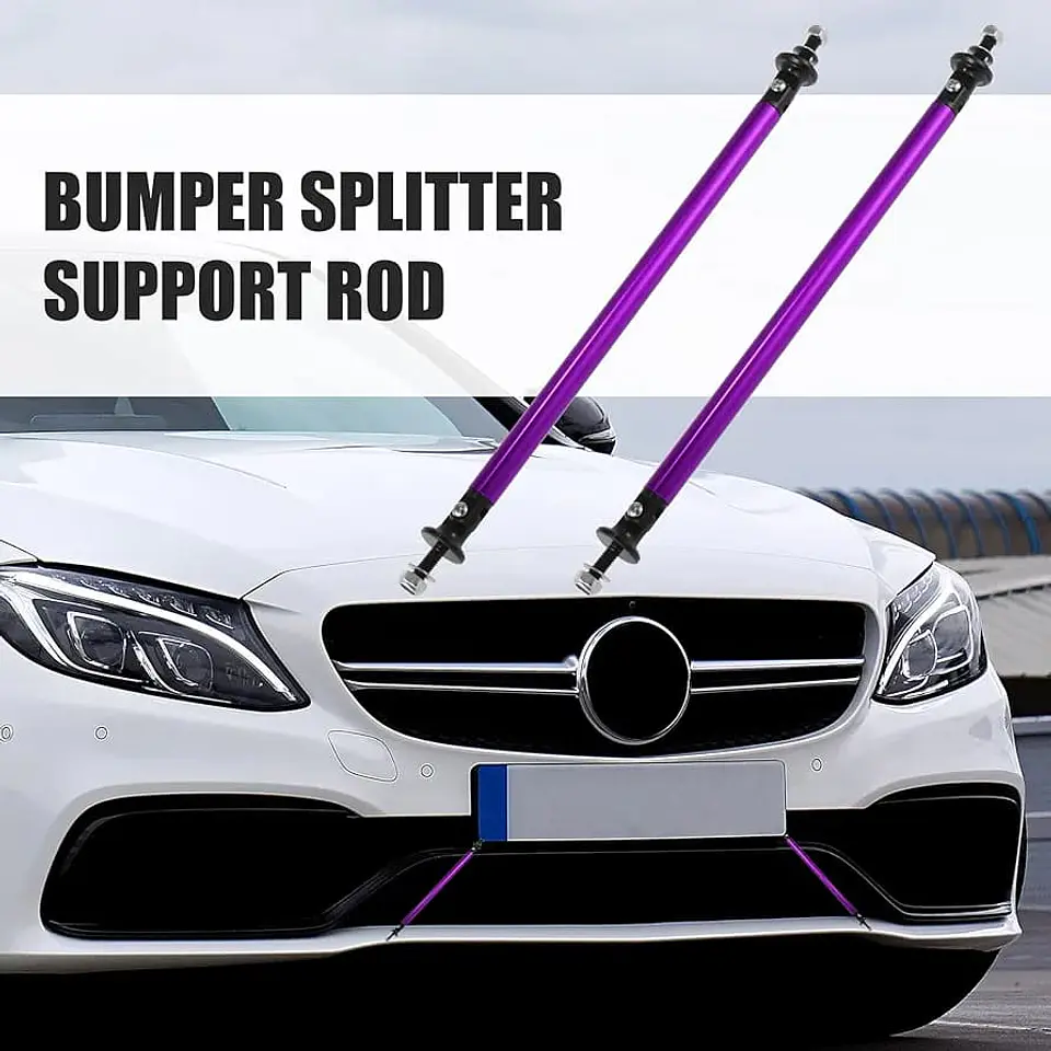 X2 Barras soporte Lip Bumper del/tras aluminio 19cm - Morado 12