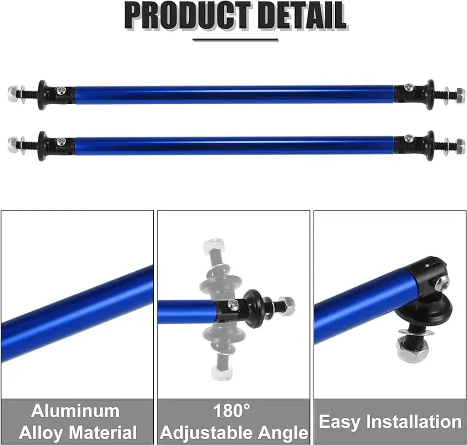 X2 Barras soporte Lip Bumper del/tras aluminio - Azul 4