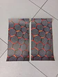 X2 pegatinas sticker adhesivos - hexágono en naranja texturizado - thumbnail 1