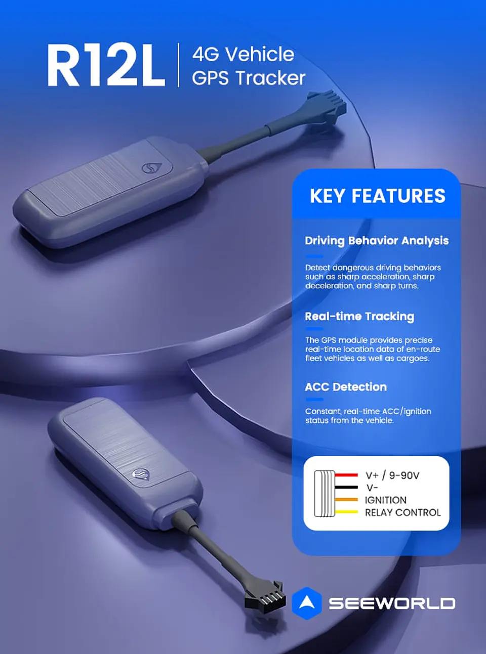 Mini GPS tracker R12L conexión 4G para autos motos camionetas y suv 4