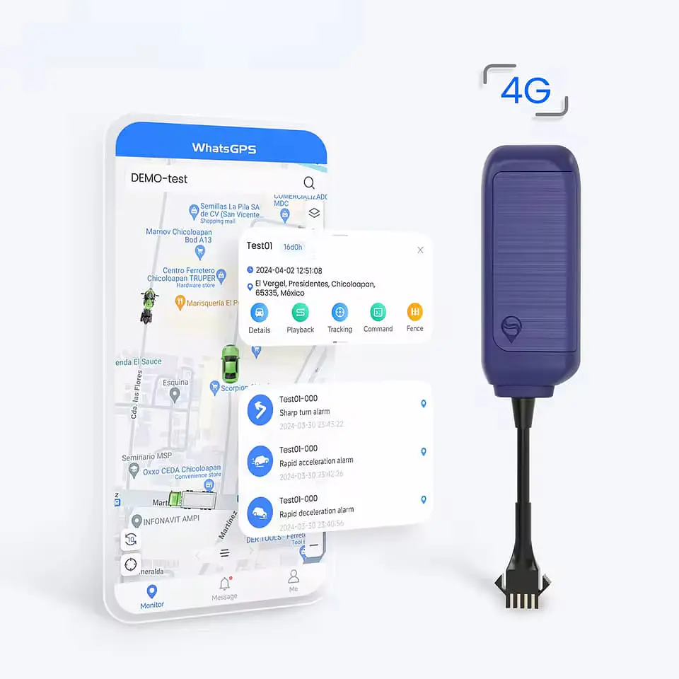 Mini GPS tracker R12L conexión 4G para autos motos camionetas y suv 9