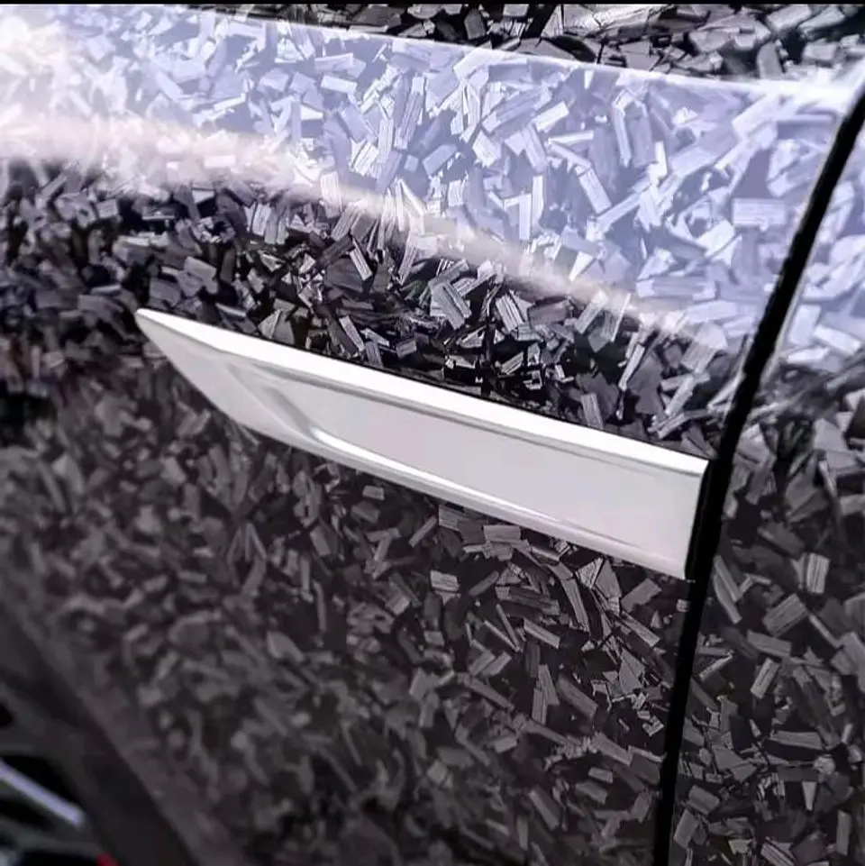 Papel Vinilo - adhesivo fibra de carbono forjado negro gloss 4