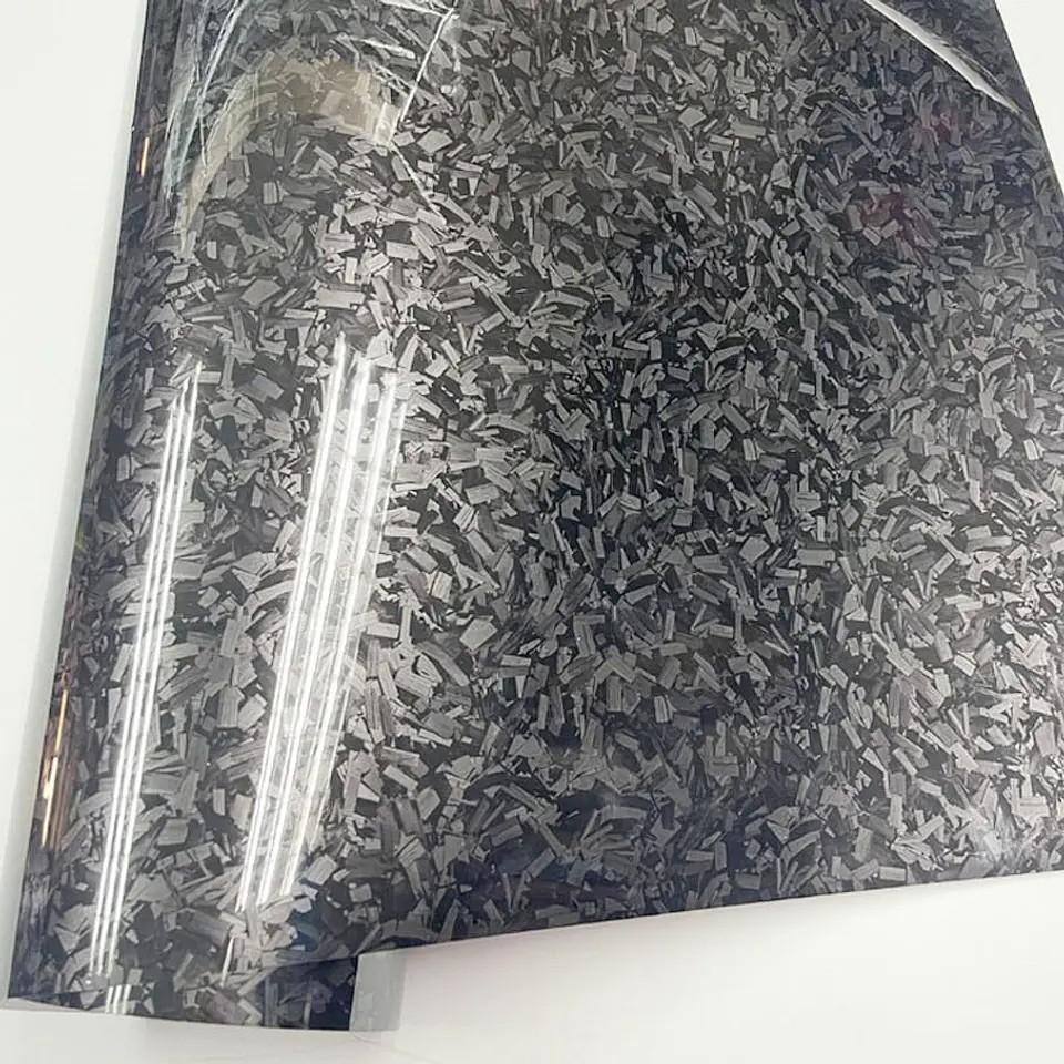 Papel Vinilo - adhesivo fibra de carbono forjado negro gloss 13