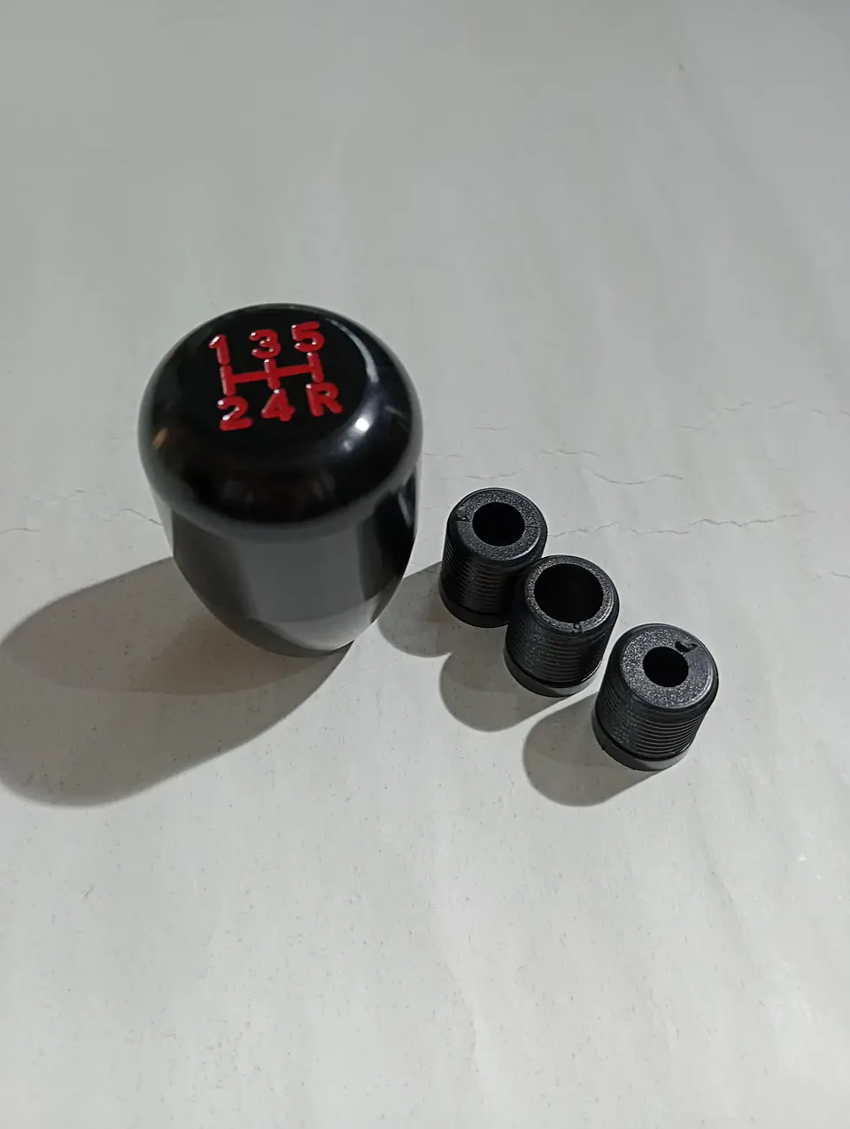 Pomo perilla - manilla palanca de cambios de aluminio negro 5 7