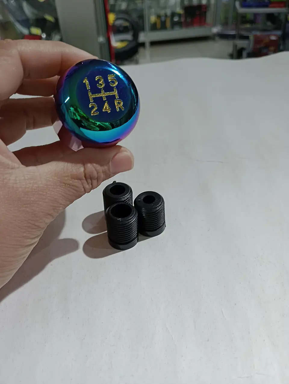 Pomo perilla - manilla palanca de cambios de aluminio tornasolado 5 13