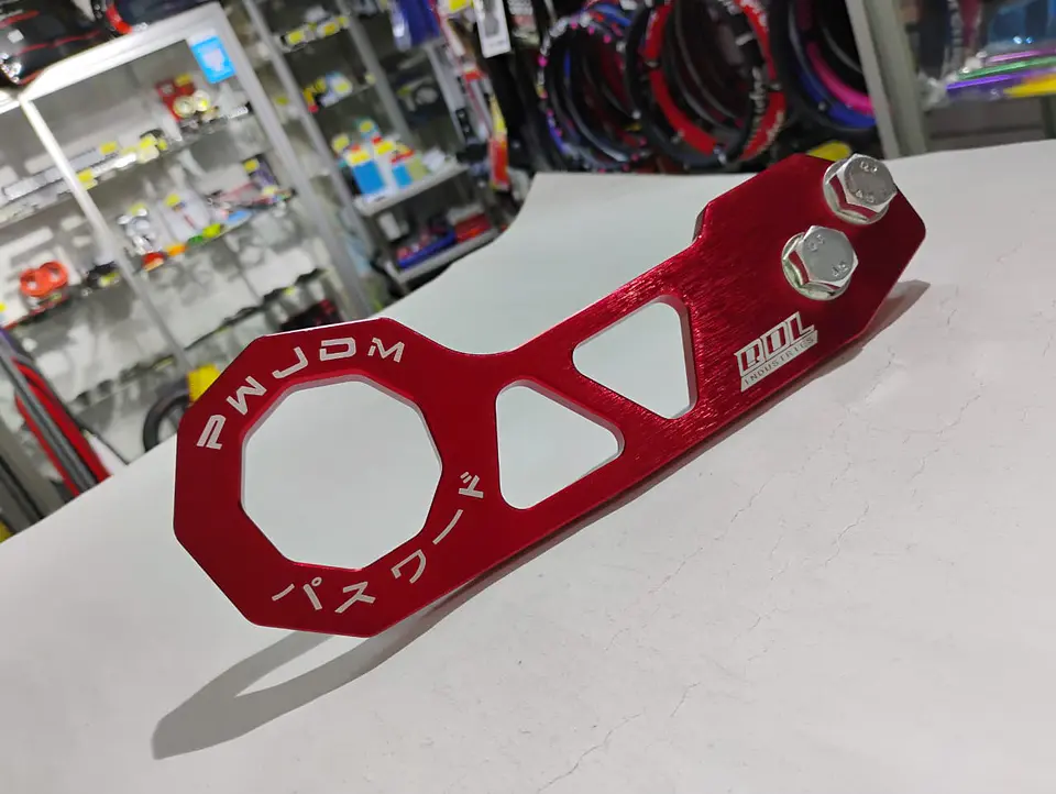 Gancho remolque arrastre aluminio trasero Tow Hook - Rojo 1