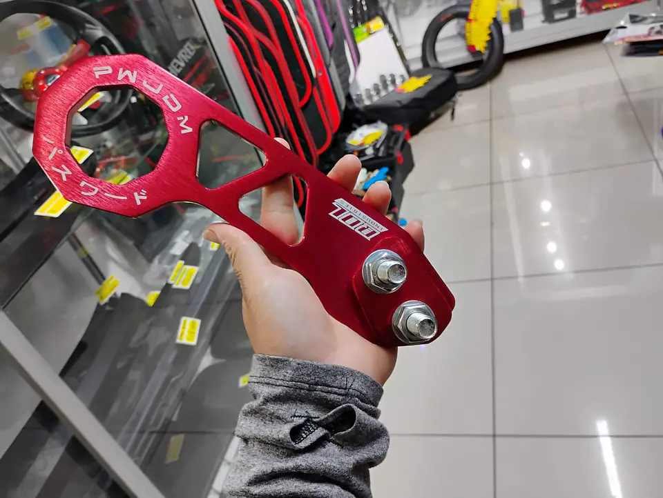 Gancho remolque arrastre aluminio trasero Tow Hook - Rojo 2