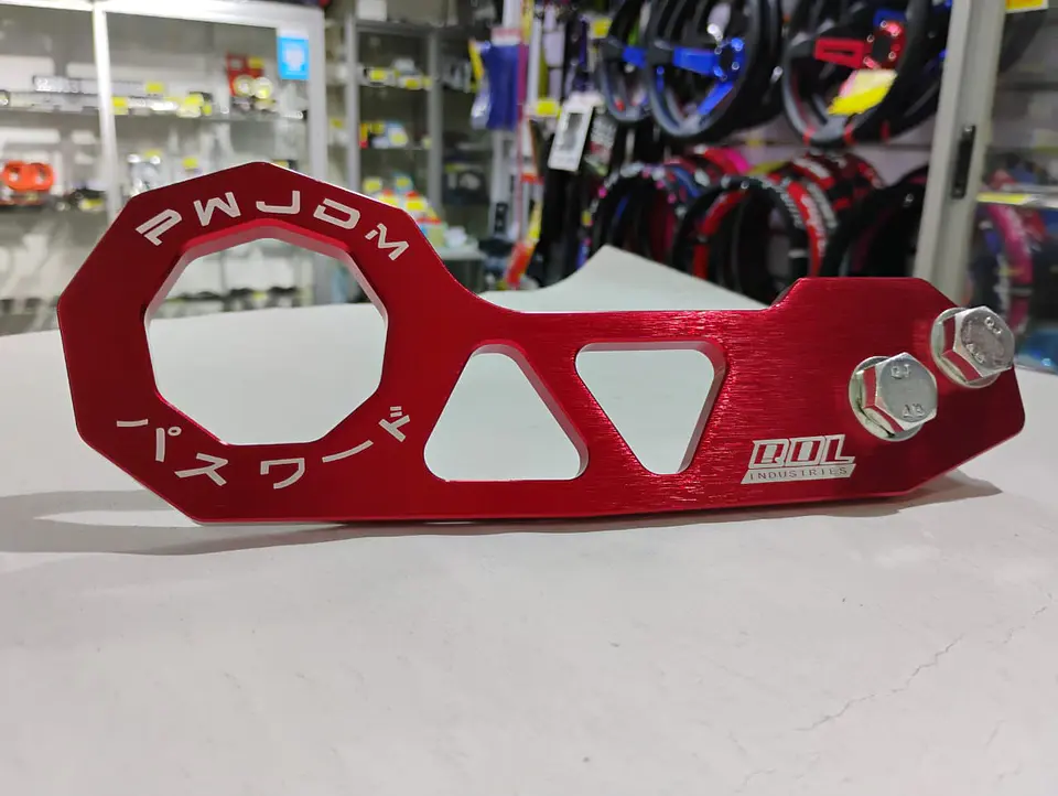 Gancho remolque arrastre aluminio trasero Tow Hook - Rojo 3
