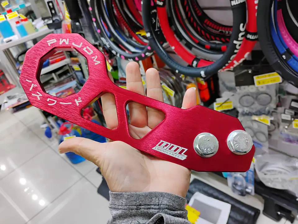 Gancho remolque arrastre aluminio trasero Tow Hook - Rojo 5