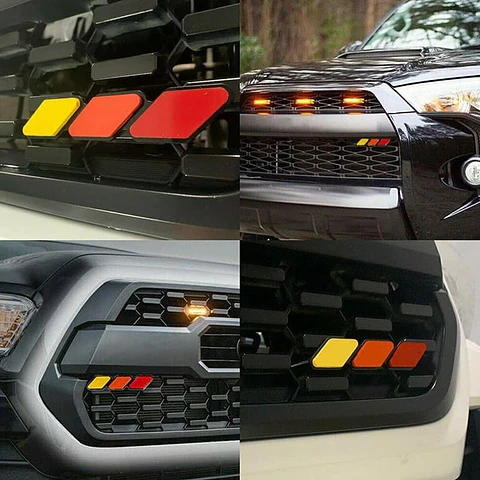 Emblema Insignia de rejilla tricolor de acrílico apernado decoración