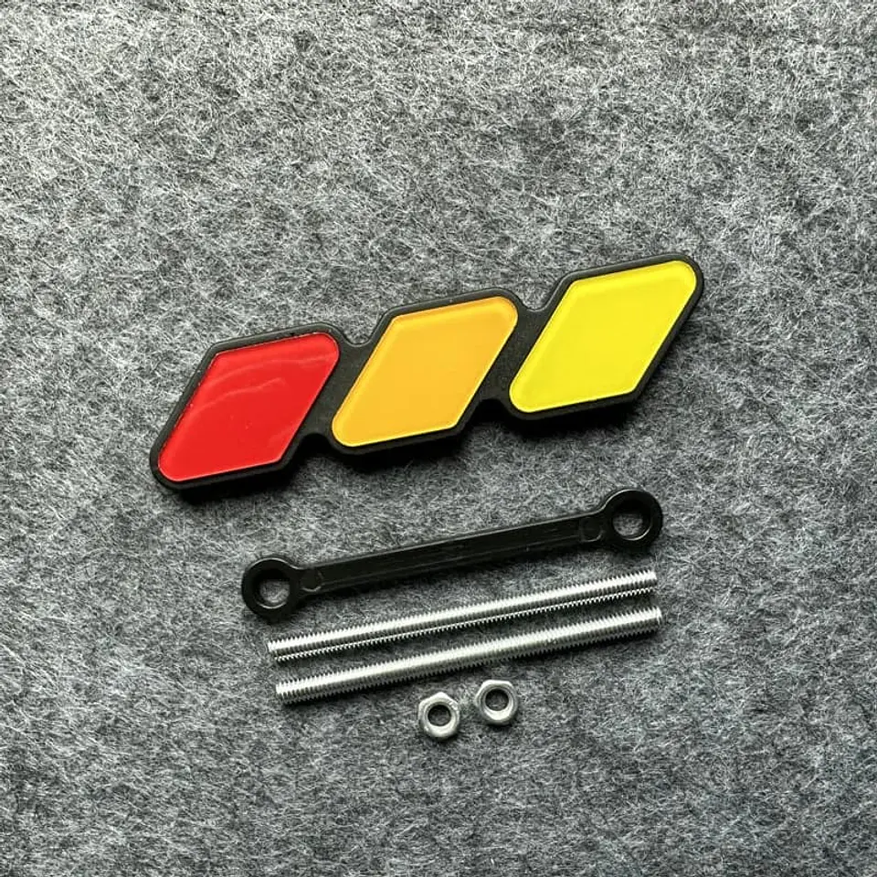 Emblema Insignia de rejilla tricolor de acrílico apernado decoración 5