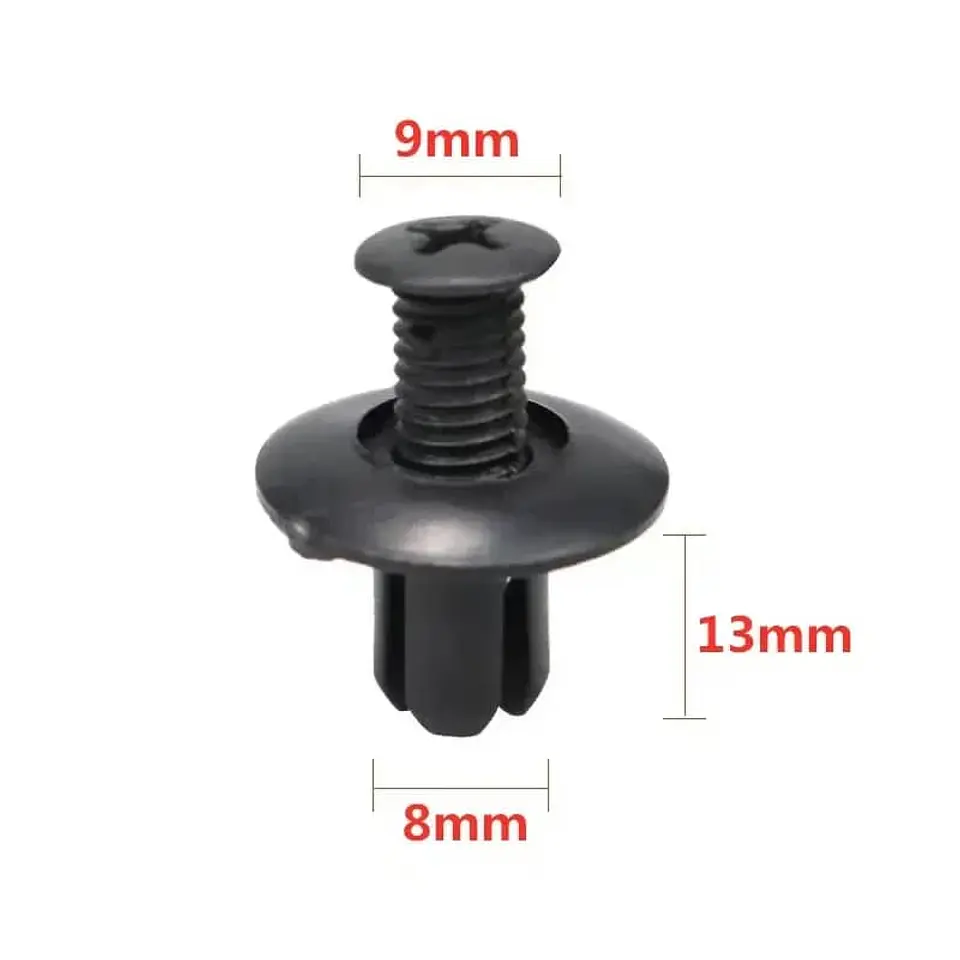 X10 unidades - Clip Remache de plástico con agujero de 8mm para 8