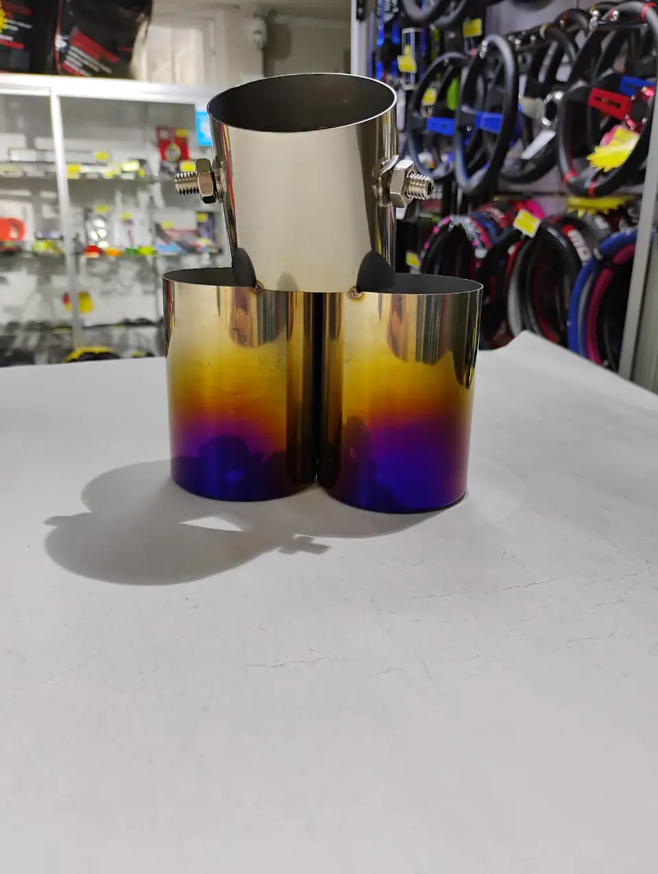 RELÁMPAGO COLA DE ESCAPE TUNING DOBLE (Acero Inoxidable punta 2