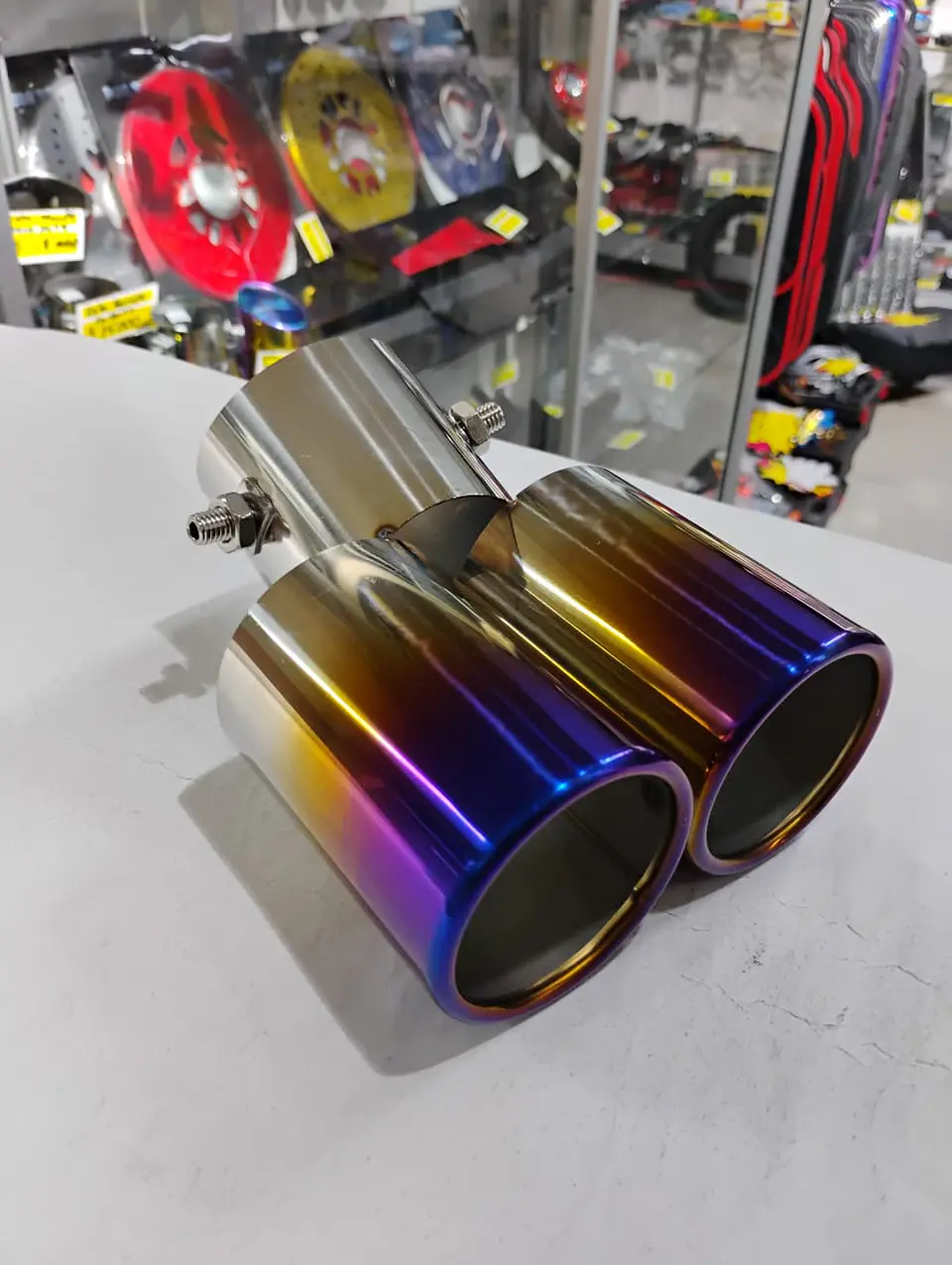 RELÁMPAGO COLA DE ESCAPE TUNING DOBLE (Acero Inoxidable punta 3