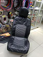 Fundas cubre asientos en ecocuero negro con tela gris son una - Miniatura 1