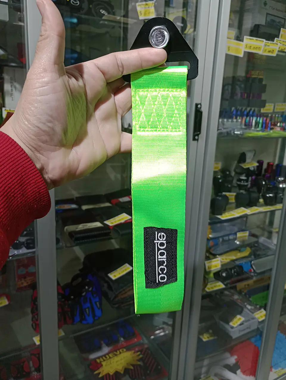 Cinta correa de remolque arrastre Sparco Verde Neon 9