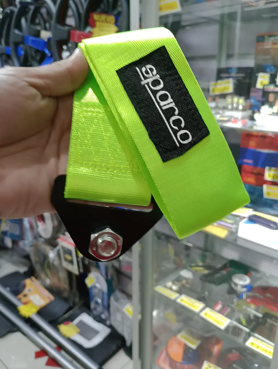 Cinta correa de remolque arrastre Sparco Verde Neon 2