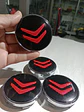 X4 Tapa centro llantas Citroen negro - Negro Rojo - Miniatura 5