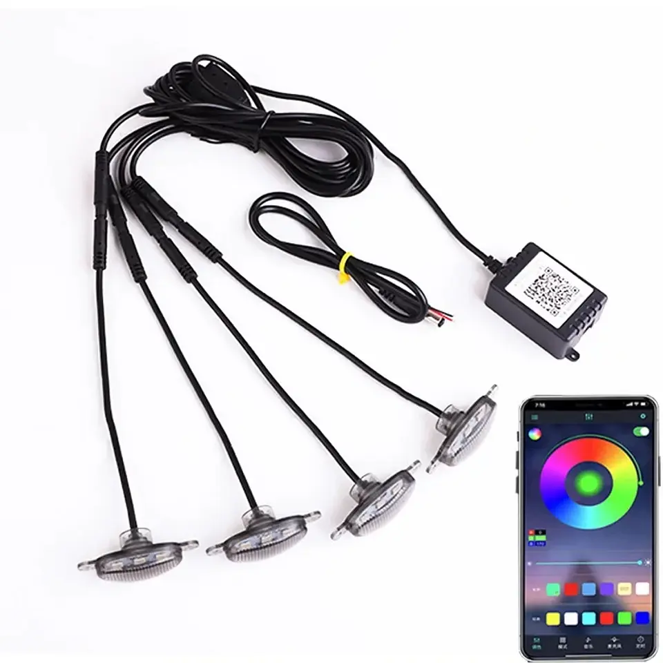 Total no pierdas esta oportunidad kit x4 luces led raptor rgb con 15