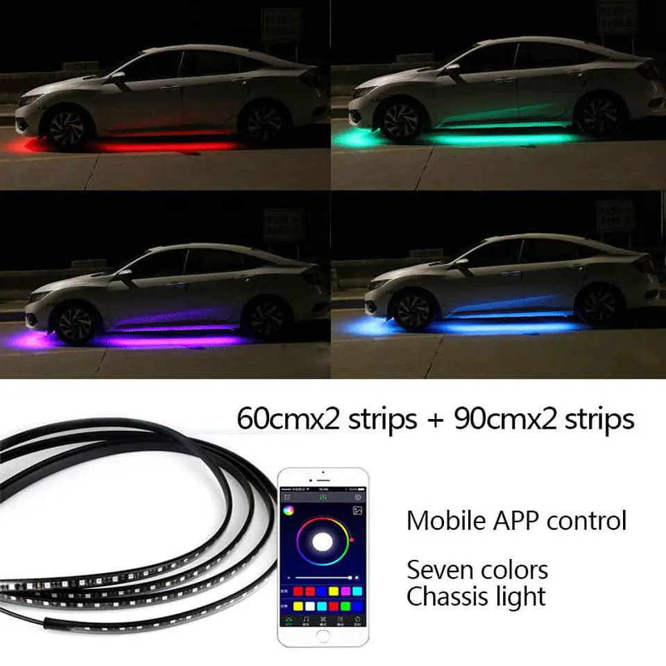 RELÁMPAGO Luz LED Multicolor para Auto - Ilumina tu Chasis y 3