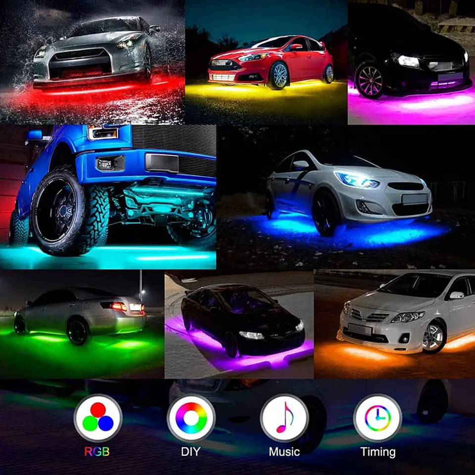 RELÁMPAGO Luz LED Multicolor para Auto - Ilumina tu Chasis y 2