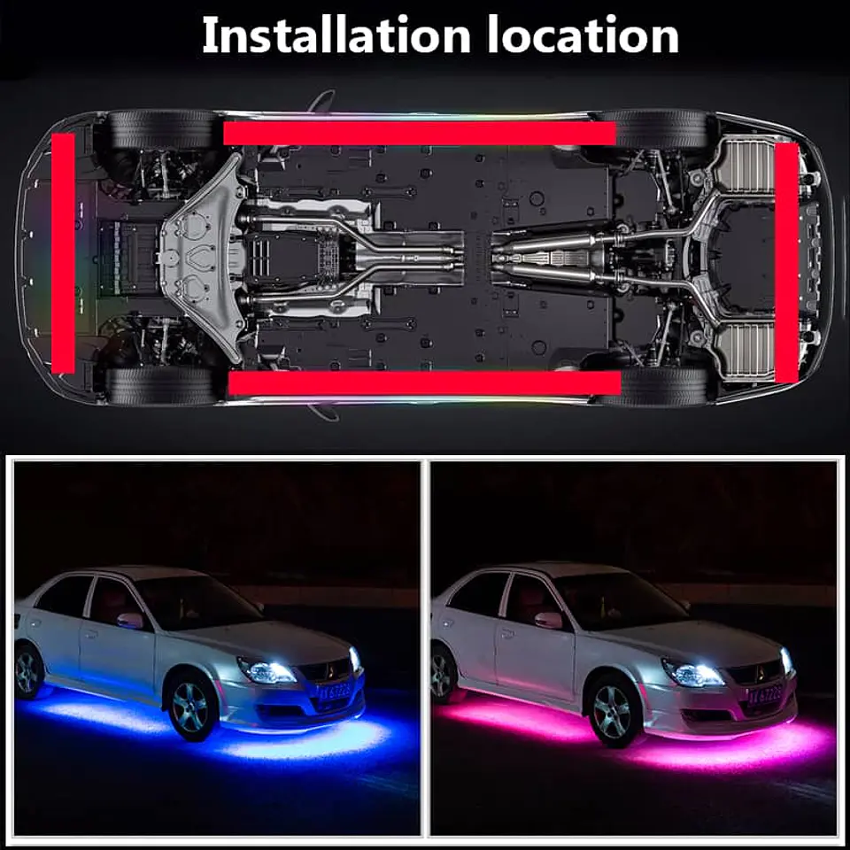 RELÁMPAGO Luz LED Multicolor para Auto - Ilumina tu Chasis y 11