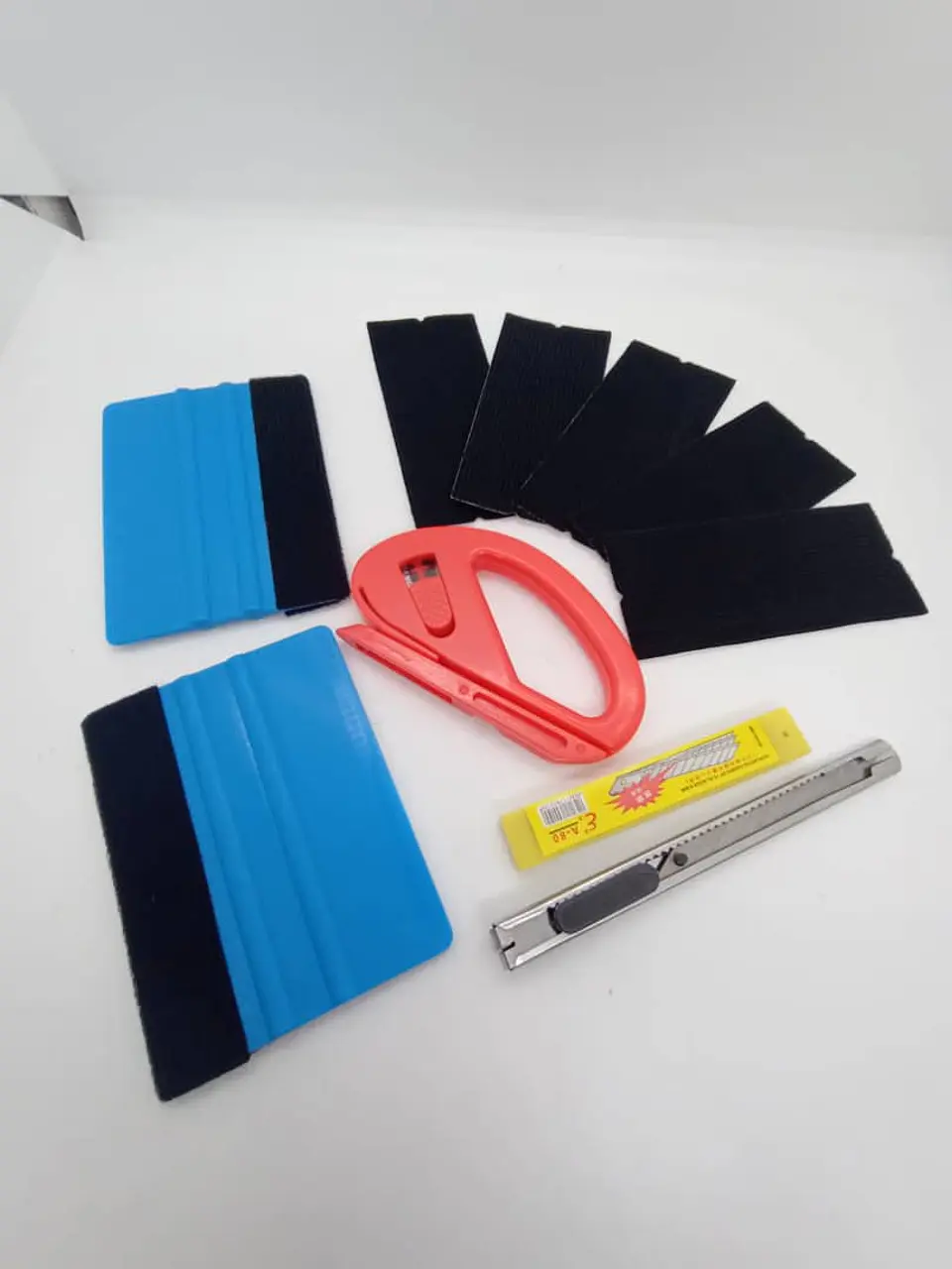 Combo 2 Espátulas Squeegee Blue, fieltros, cutter y cuchillas 9