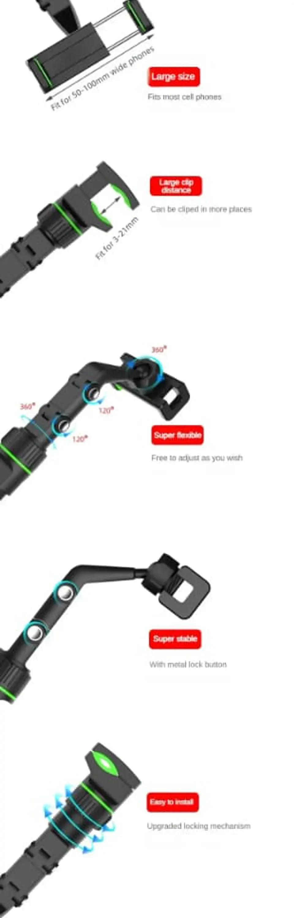 Soporte de Teléfono para Auto Multifuncional 360° 22