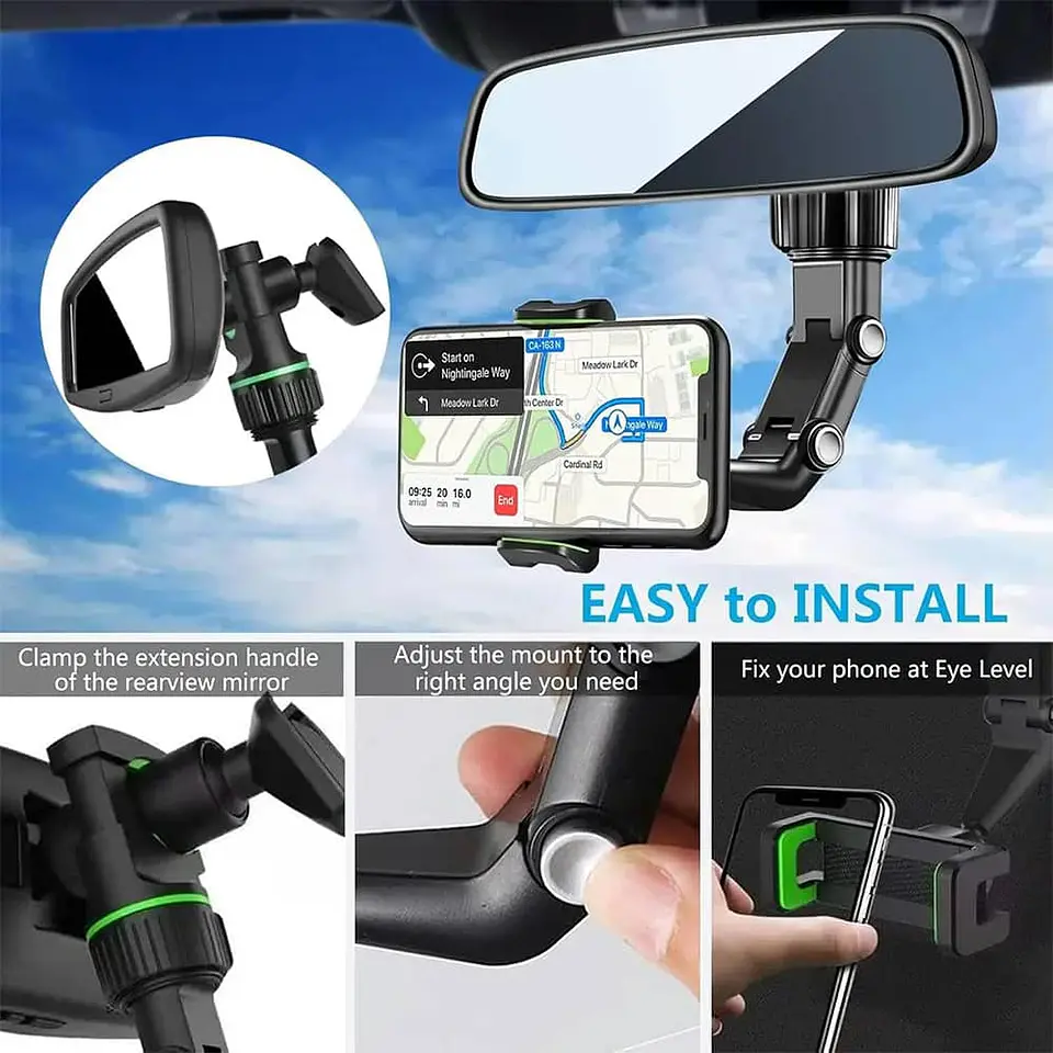 Soporte de Teléfono para Auto Multifuncional 360° 23