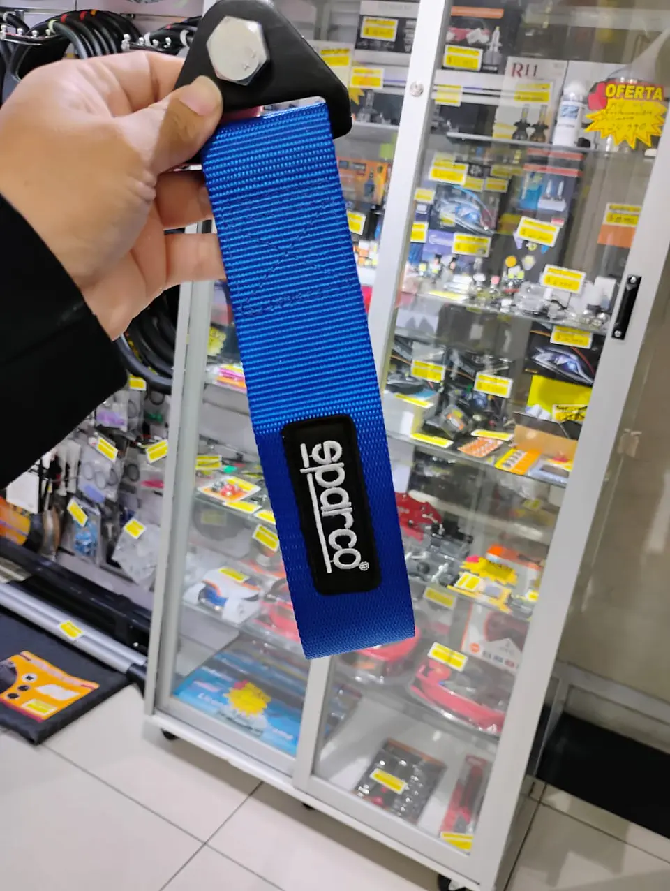 Cinta correa de remolque arrastre Sparco Azul 3